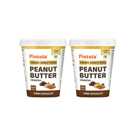 Pintola Dark Chocolate Crunchy Peanut Butter - Pack of 2 : 2 x 510 g