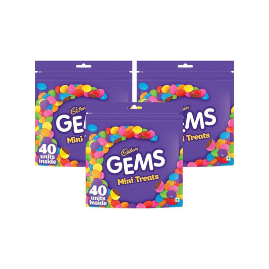 Cadbury Gems Shaped Chocolate Pack Home Treats Pack - Pack of 3 : 3 x 126.4 g