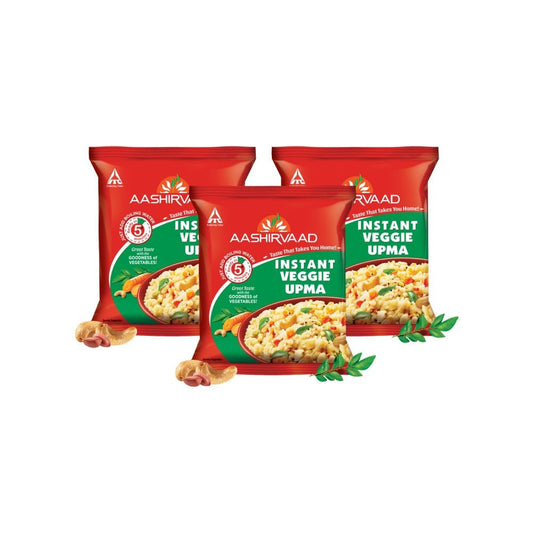 Aashirvaad Instant Veggie Upma Ready to Eat - Pack of 3 : 3 x 60 g