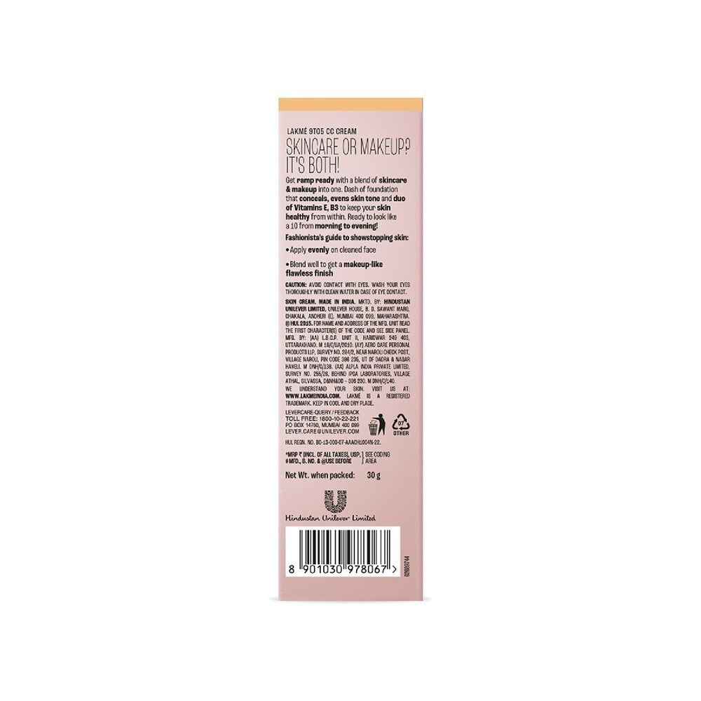 Lakme 9To5 Complexion Care CC Cream Beige, SPF 30 PA++ (Beige) : 30 g