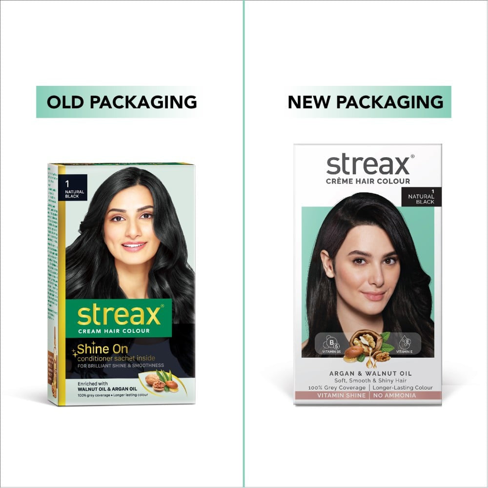 Streax Cream Hair Colour -Natural Black 1 : 120 ml