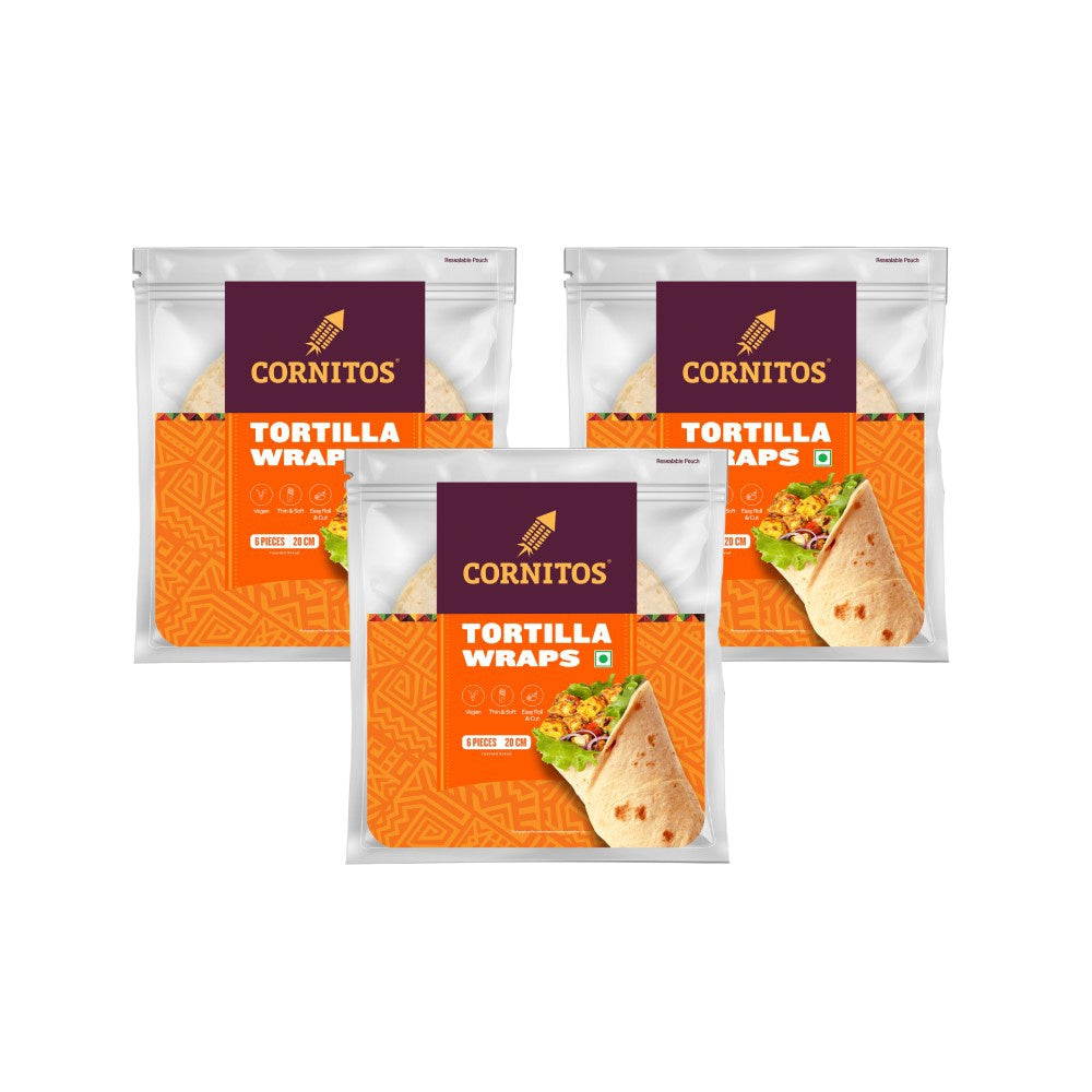 Cornitos Wheat Flour Tortilla Wrap - Pack of 3 : 3 x 270 g (6 pieces)