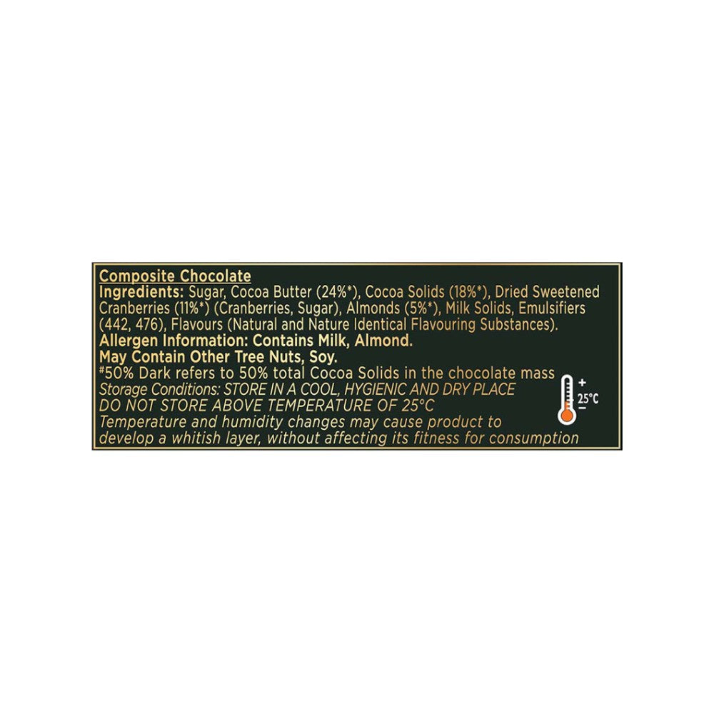 Cadbury Bournville Cranberry Flavoured Chocolate Bar : 80 g