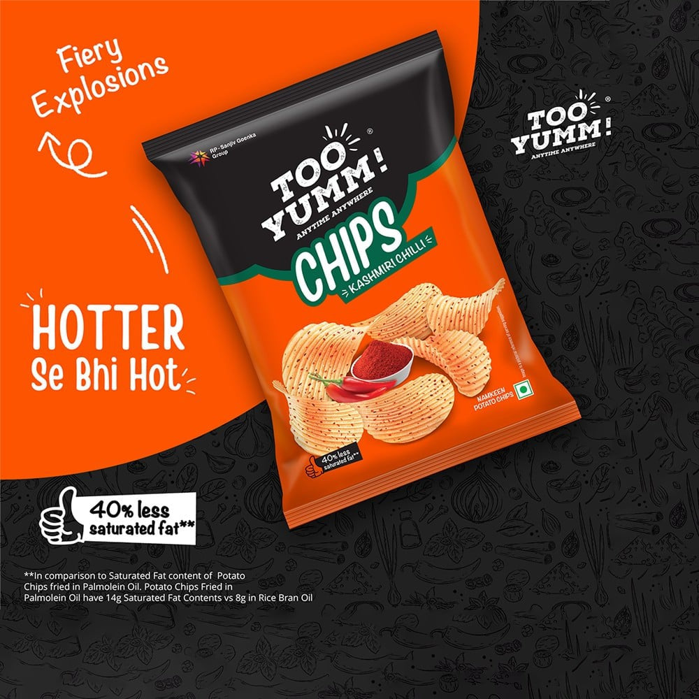 Too Yumm Kashmiri Chilli Potato Chips - Pack of 2 : 2 x 82 g