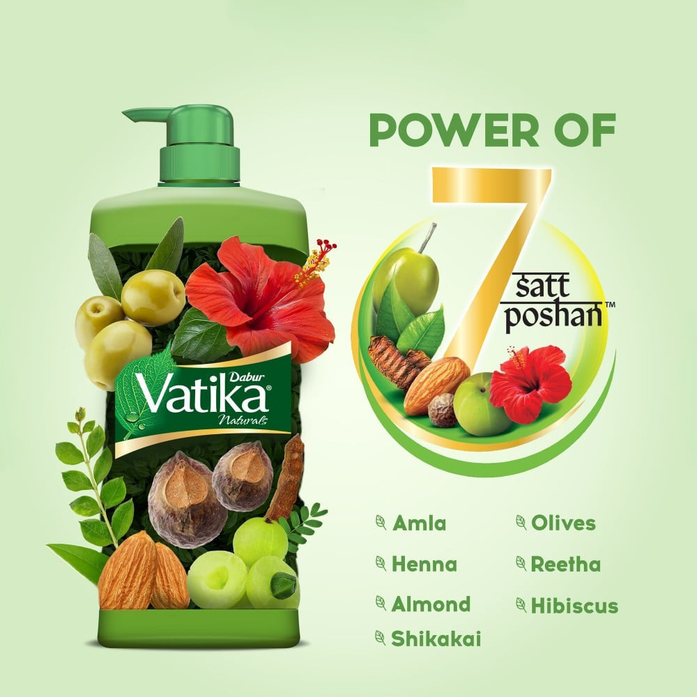 Dabur Vatika Naturals Health Shampoo with Henna & Amla : 340 ml