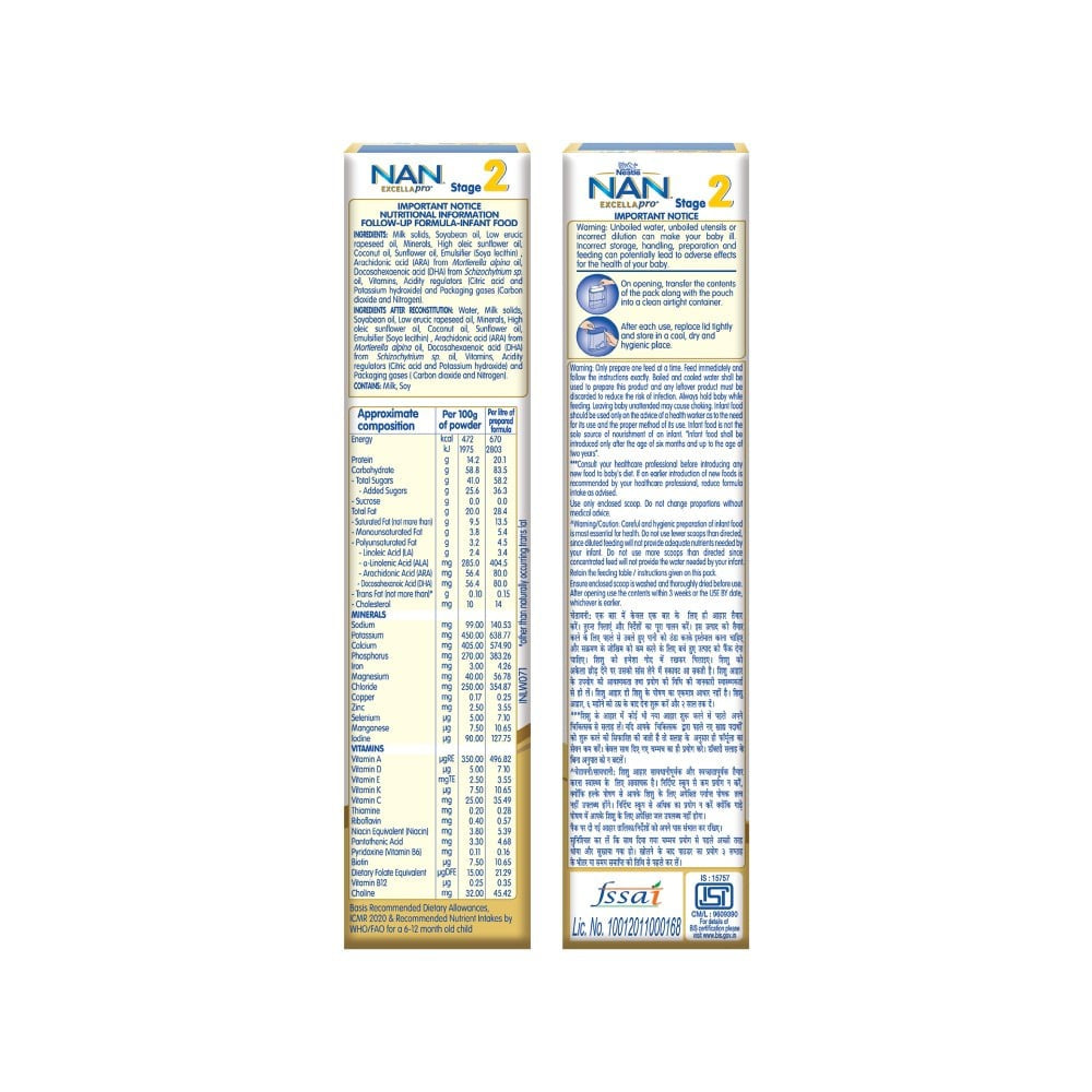 Nestle NAN EXCELLAPRO Stage 2 Follow up Formula (6+ Months) : 400 g