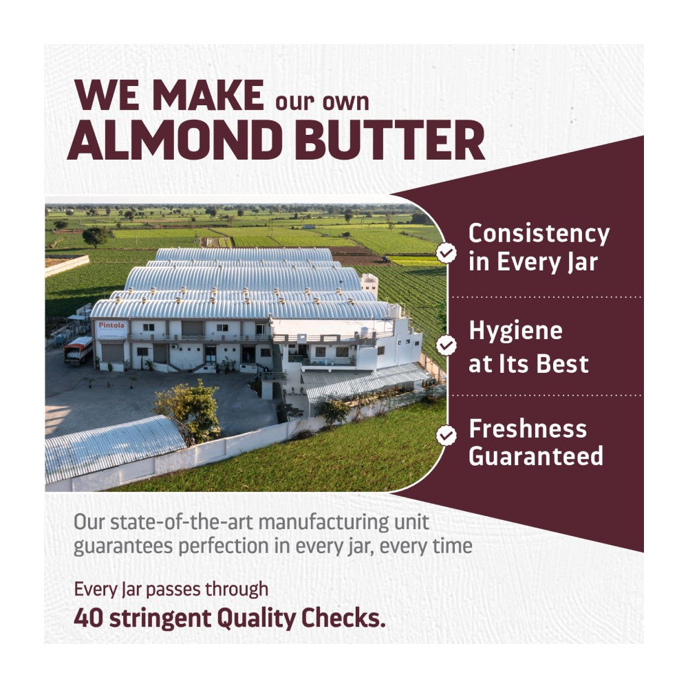 Pintola All Natural Crunchy Almond Butter - Pack of 2 : 2 x 200 g