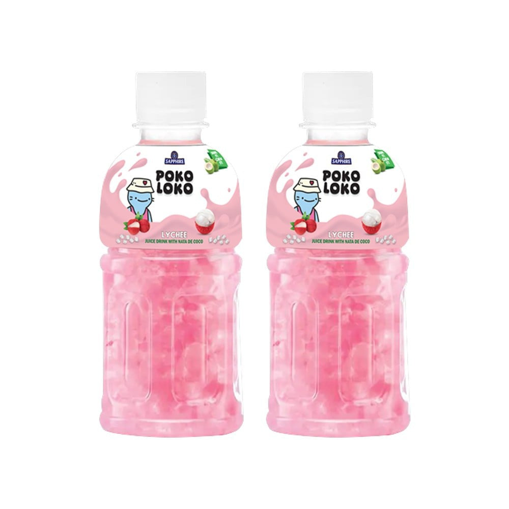 Poko Loko Lychee Nata Juice - Pack of 2 : 2 x 300 ml