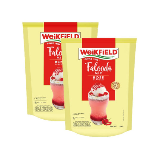 Weikfield Falooda Dessert Mix Rose Flavour - Pack of 2 : 2 x 200 g