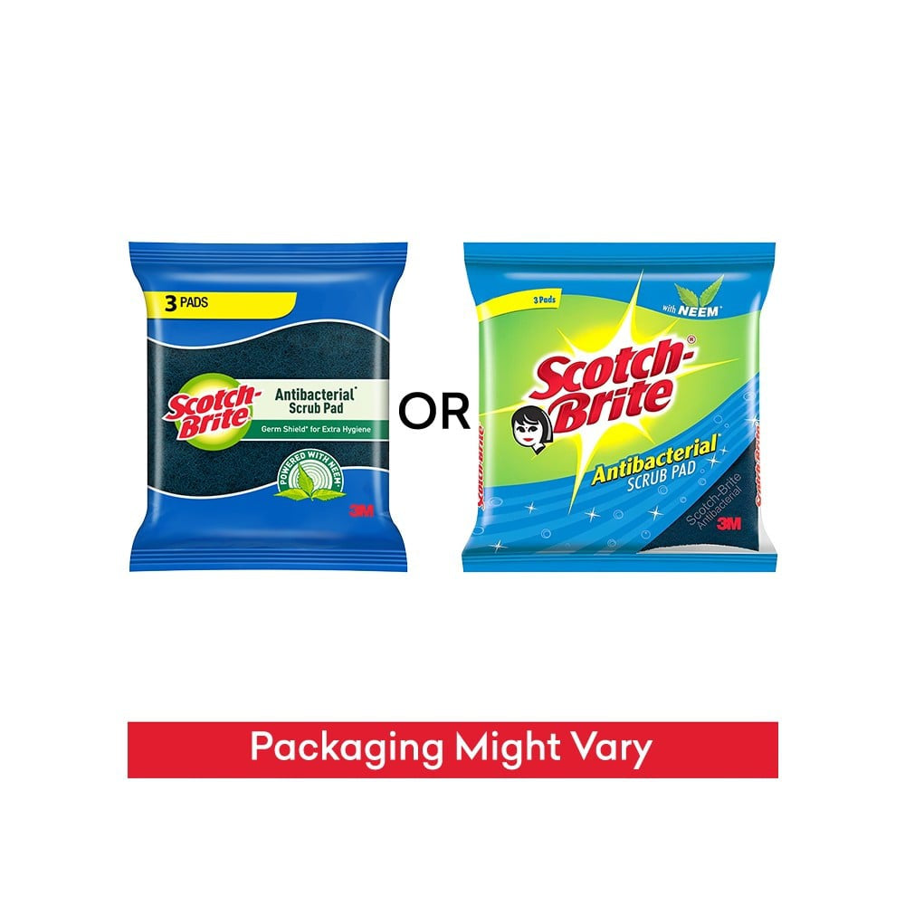 Scotch Brite 3 Pcs Antibacterial Scrub Pad (2.75 x 4 inch) : 1 unit