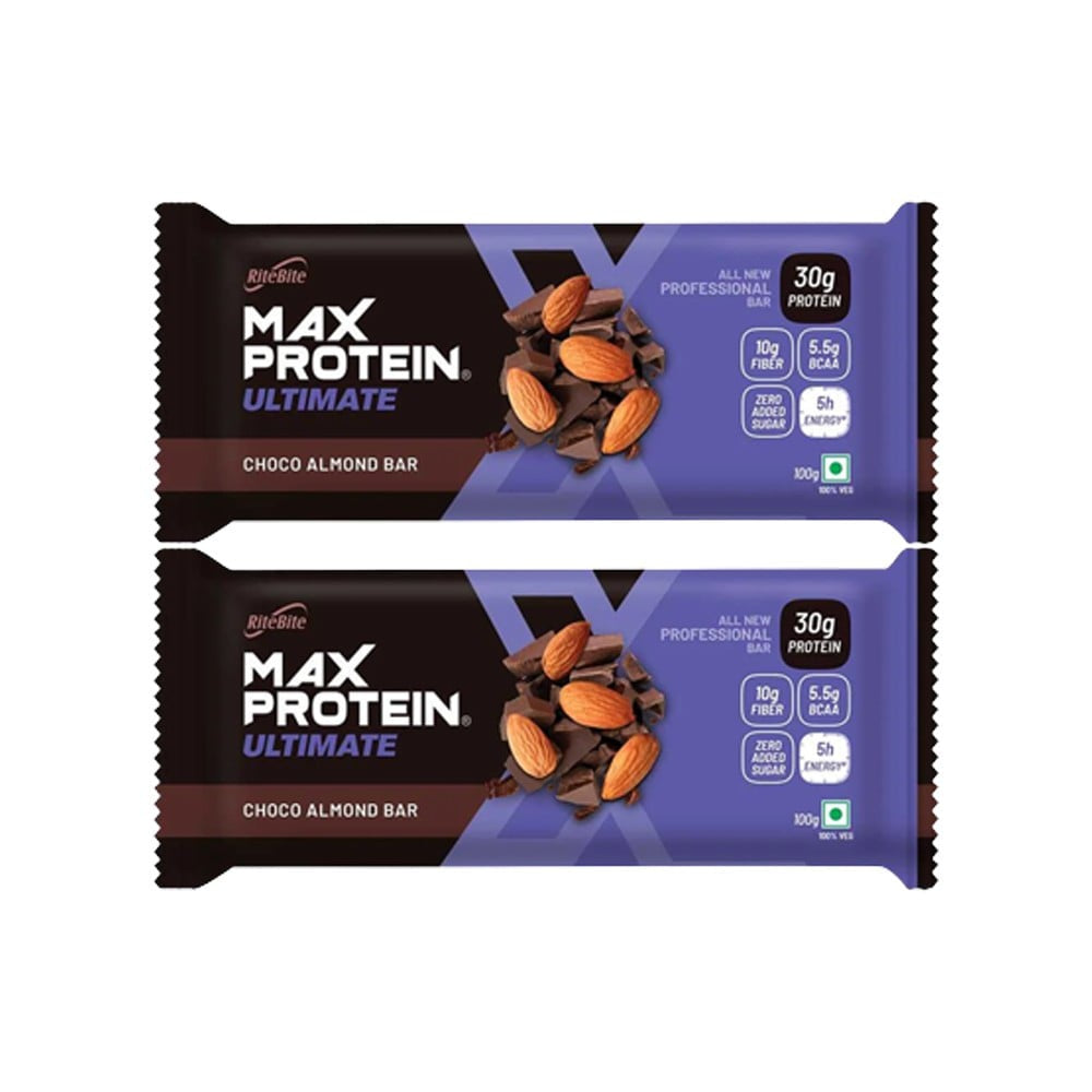 RiteBite Max Protein Bar (Choco Almond) - Pack of 2 : 2 x 100 g