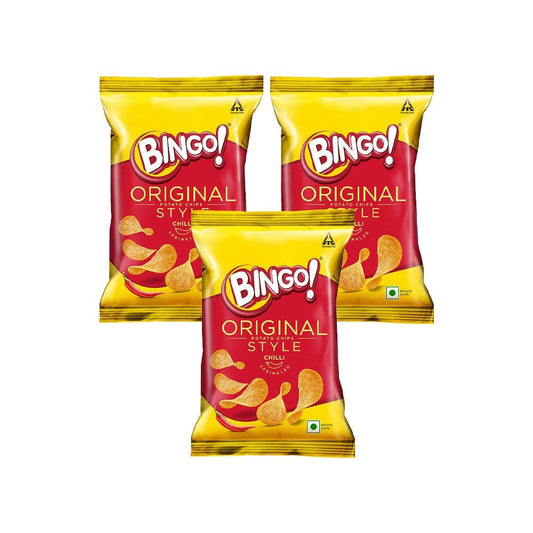 Bingo Original Style Chilli Sprinkled Potato Chips - Pack of 3 : 3 x 90 g