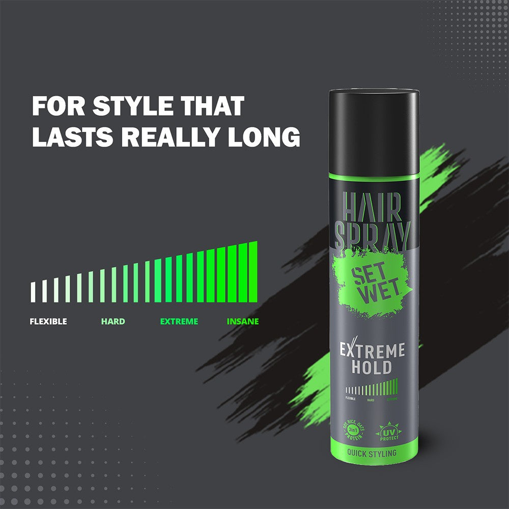Set Wet Extreme Hold Men's Hair Spray : 200 ml