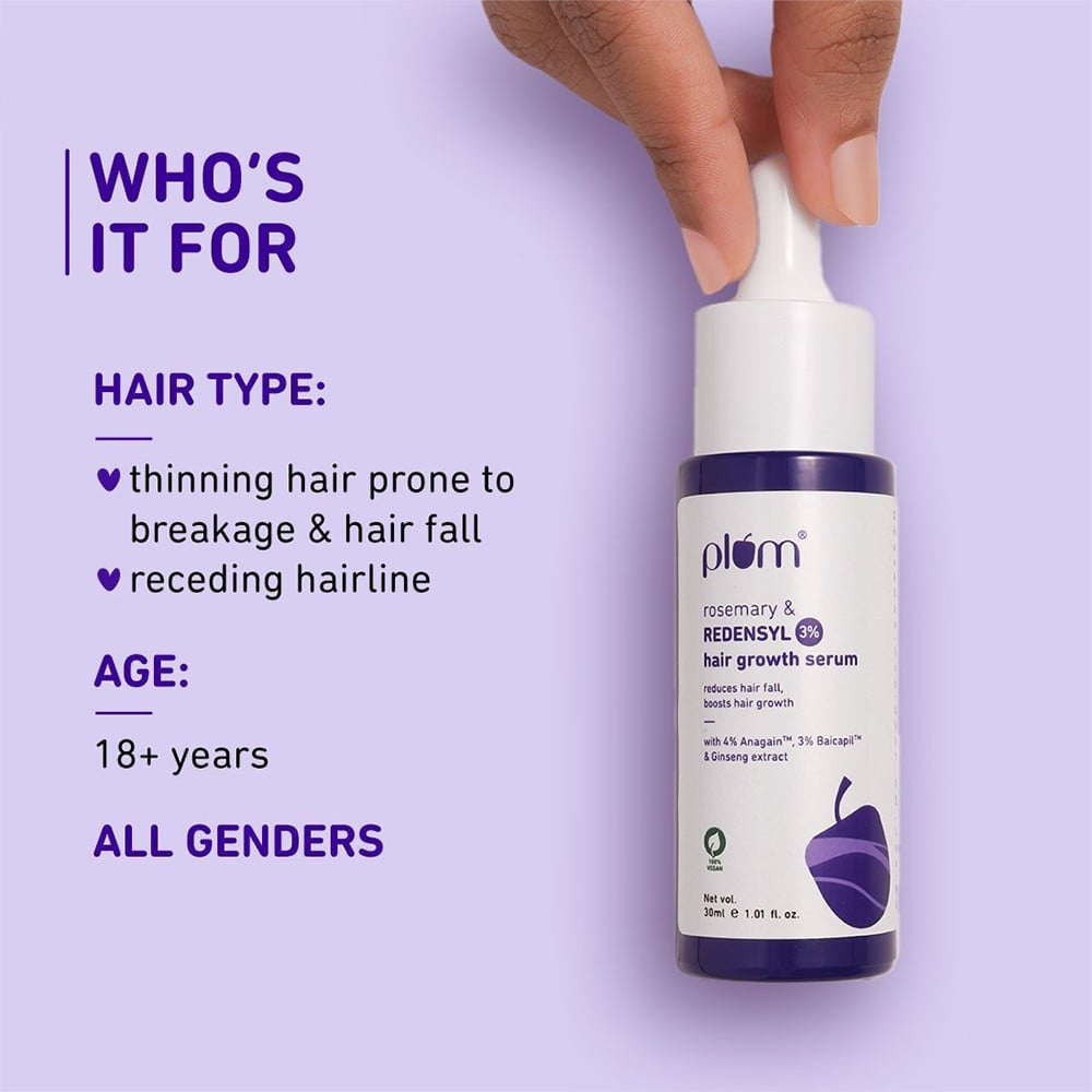 Plum Rosemary & Redensyl Hair Serum for Hair Growth : 30 ml