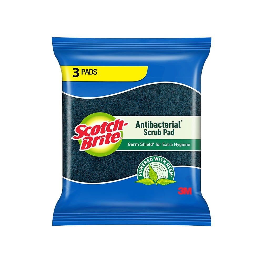 Scotch Brite 3 Pcs Antibacterial Scrub Pad (2.75 x 4 inch) : 1 unit