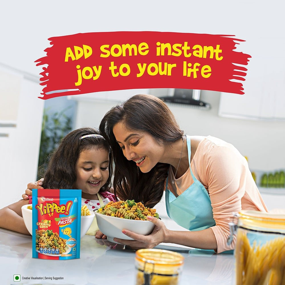 Yippee Tricolor Instant Pasta - Creamy Corn - Pack of 2 : 2 x 65 g
