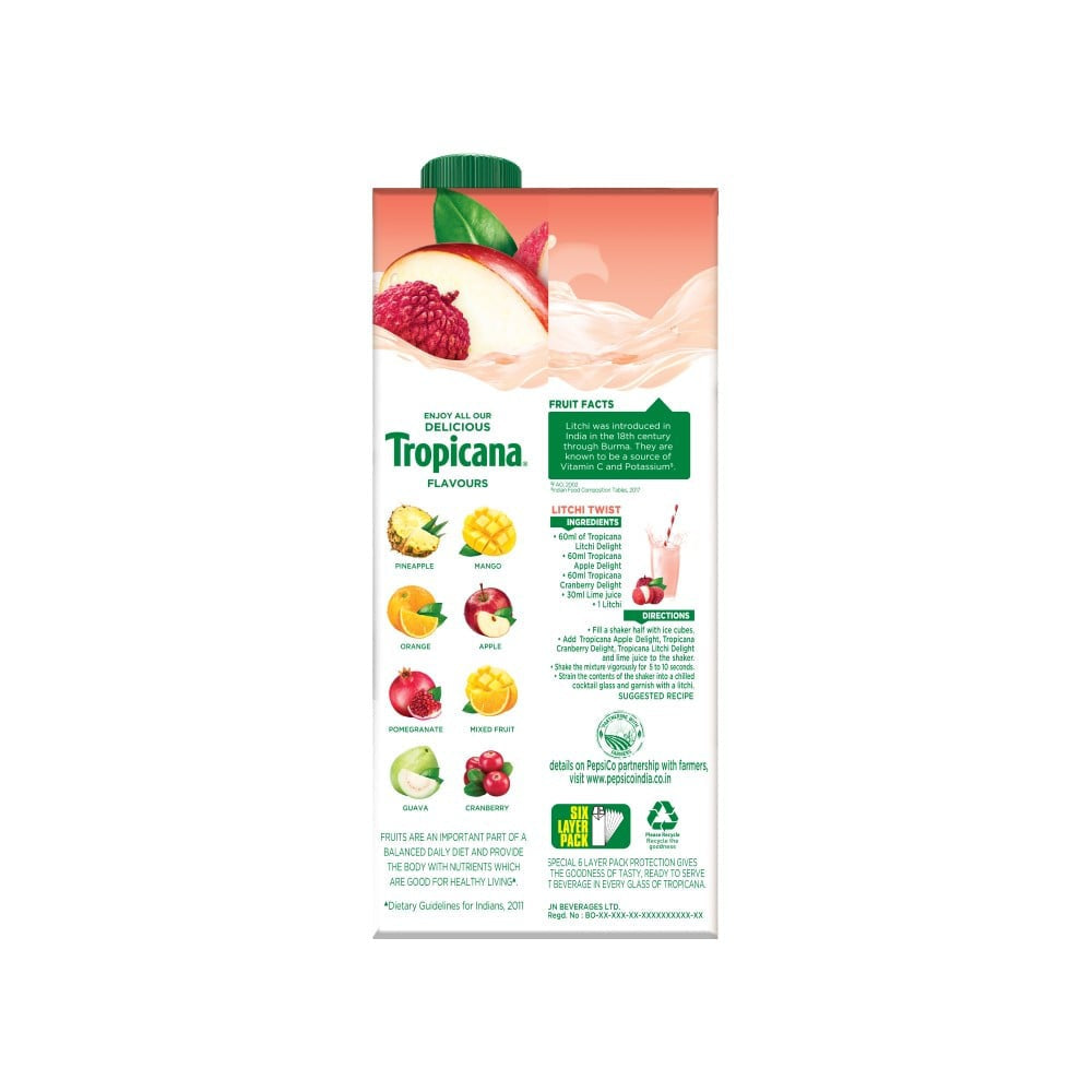 Tropicana Litchi Delight Juice : 1 ltr