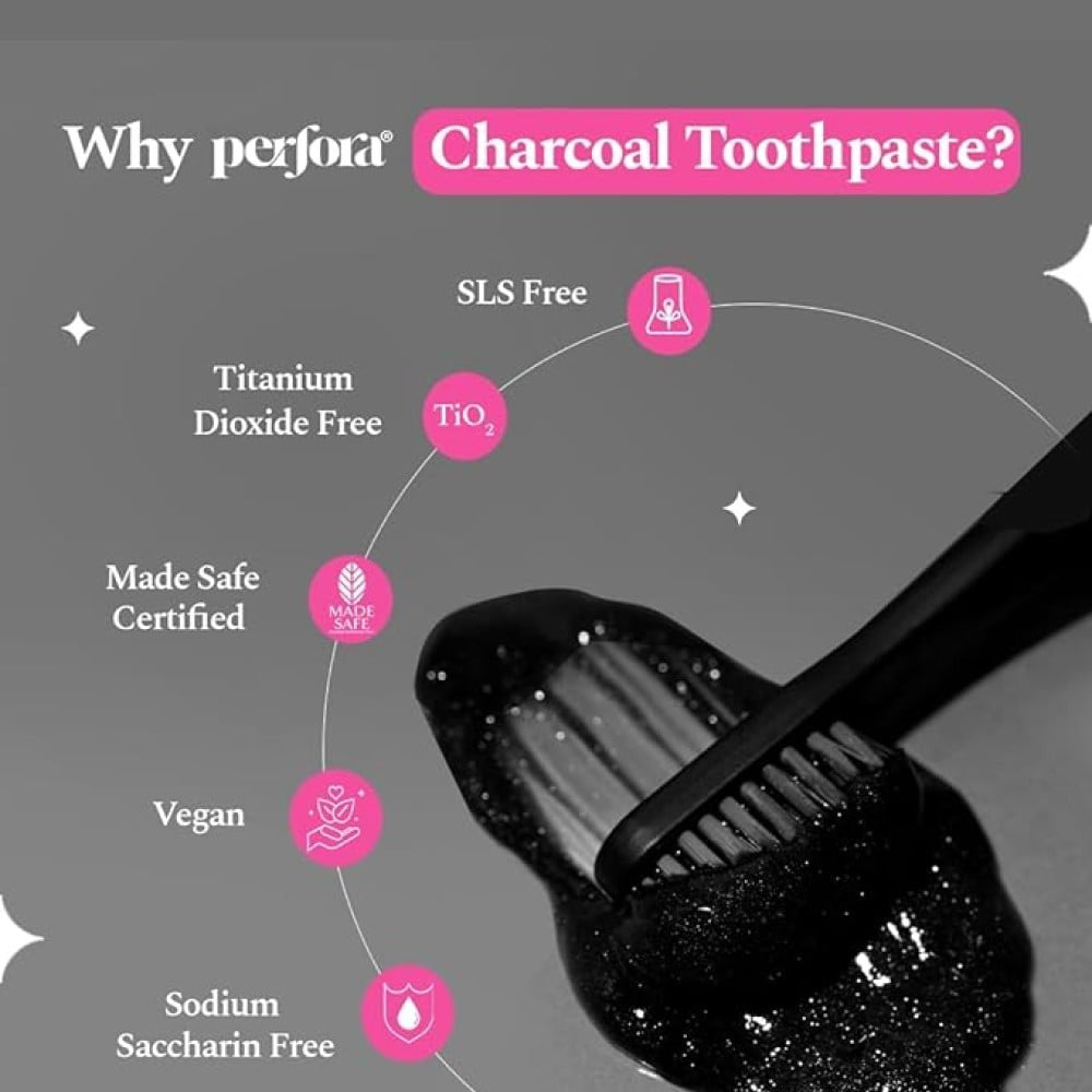 Perfora Activated Charcoal PRO+ Teeth Whitening Toothpaste (Watermelon Mint) : 50 g