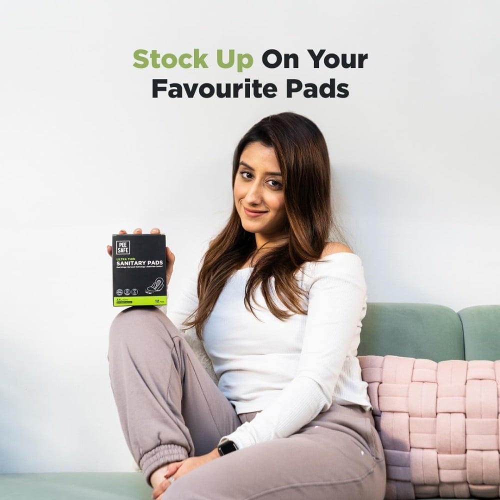 Pee Safe Ultra Thin Sanitary Pads : 12 pieces