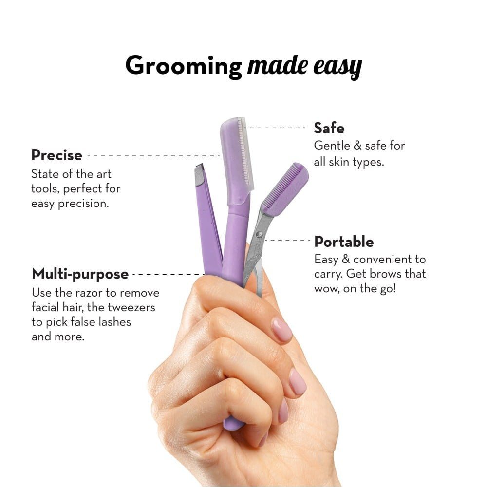 Plush 3-in-1 Eyebrow Grooming Kit : 1 pack