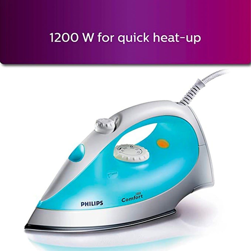 Philips Domestic Steam Iron With Linished Soleplate 1200W (Blue) : 1 unit