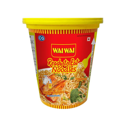Wai Wai Ready To Eat Chicken Cup Noodles : 75 g