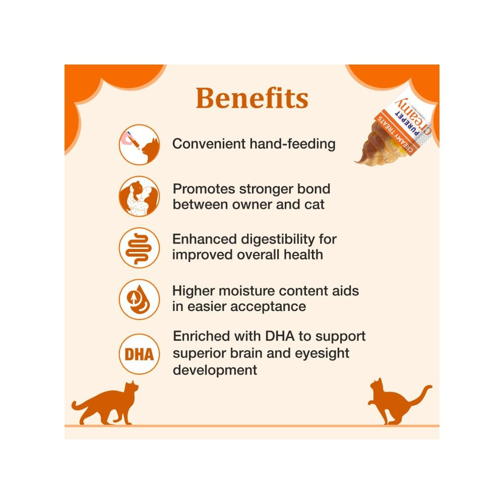 PurePet Lickable Creamy Cat Treat (Real Chicken) : 1 pack (5 x 15 g)