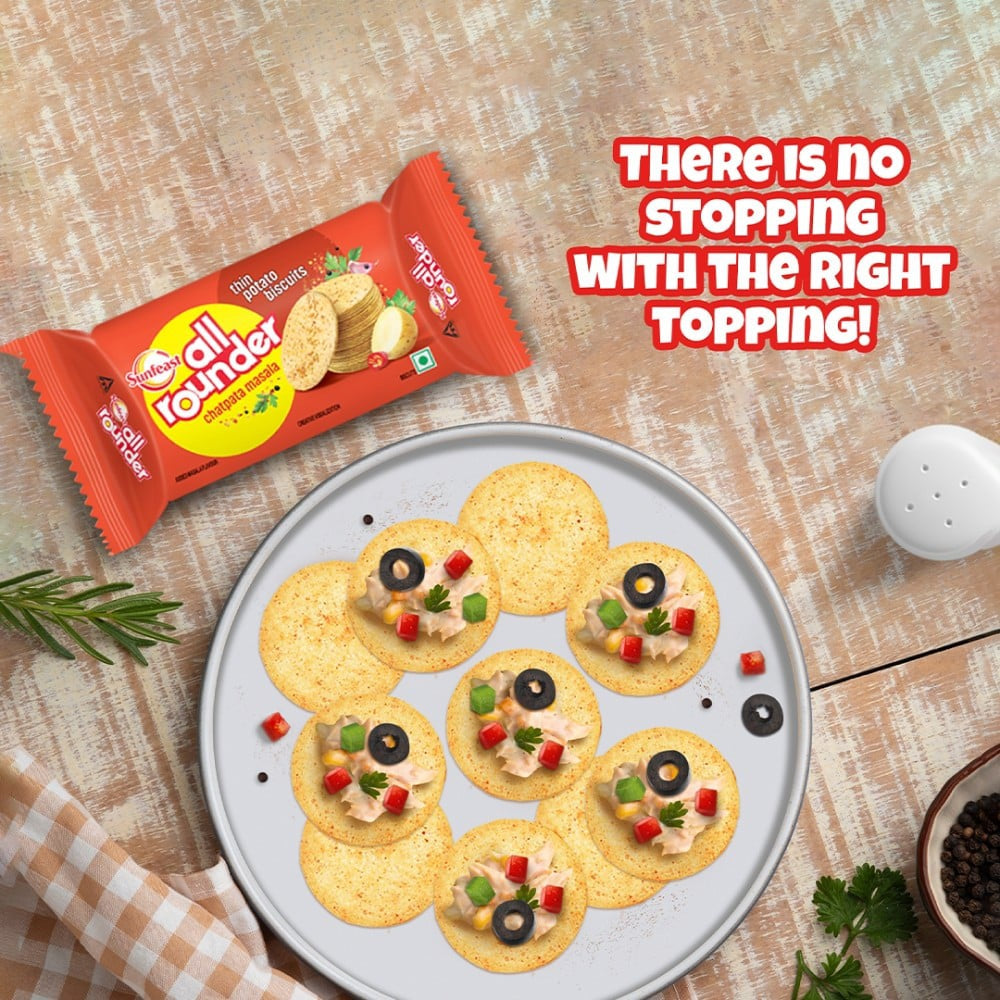 Sunfeast All Rounder Potato Biscuits with Chatpata Masala Flavour : 75 g