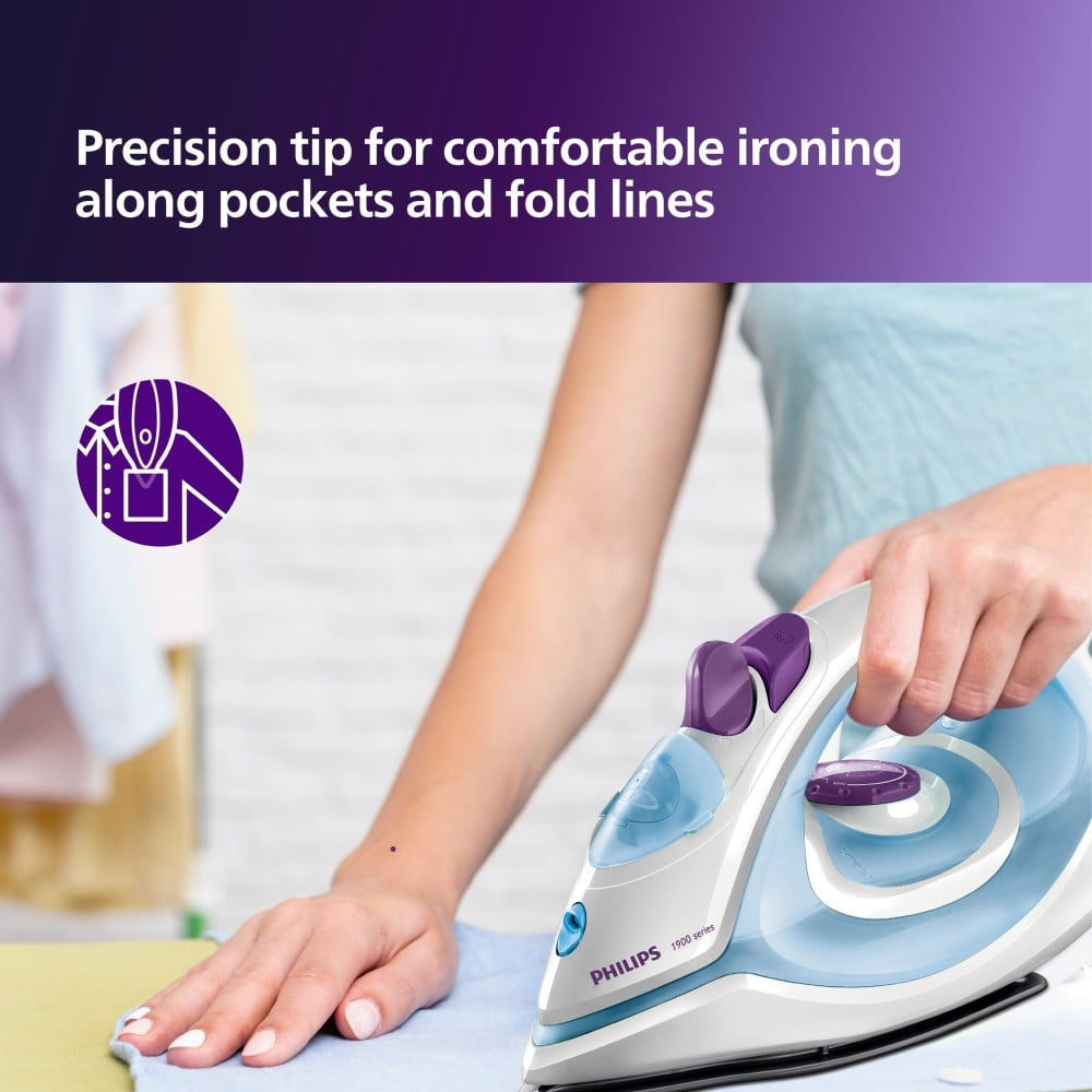 Philips Domestic Easy Speed GC1905 Steam Iron 1300W (Blue) : 1 unit