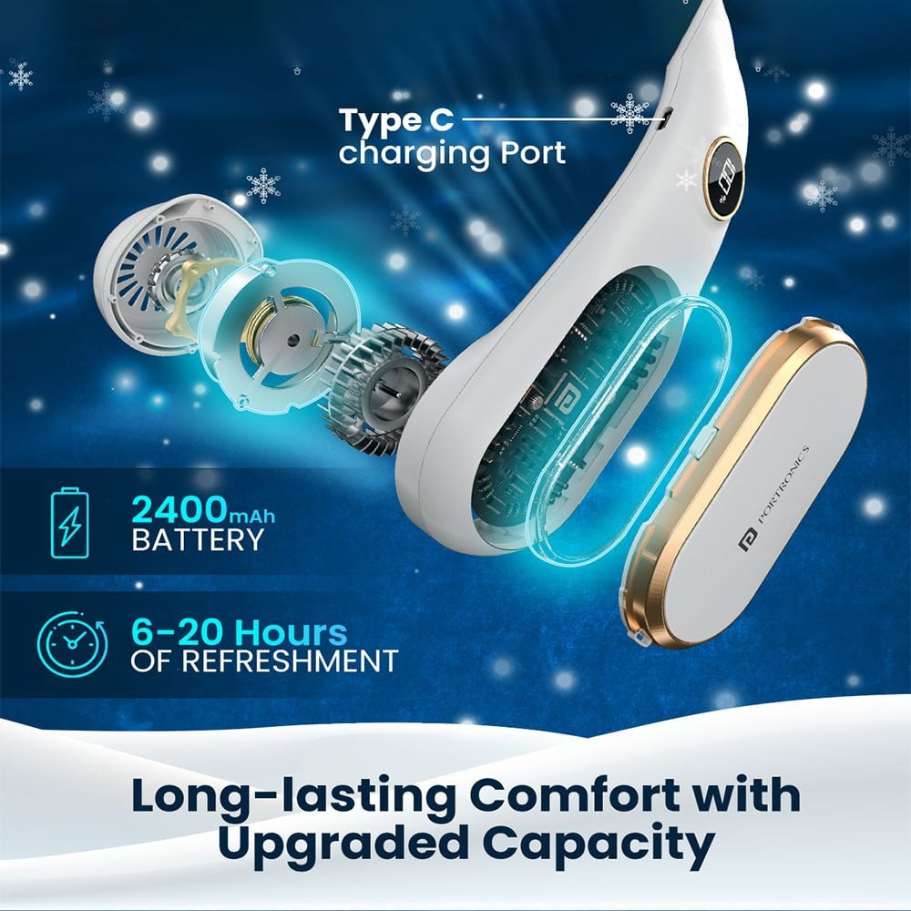 Portronics GoBreeze Portable Fan (White) : 1 unit