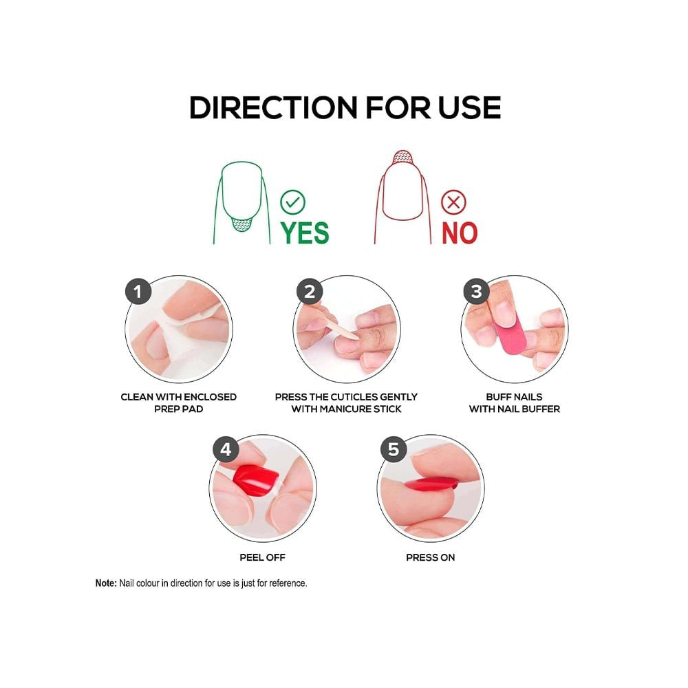 Renee Square Press On Nails (MTN 01) : 1 pack (24 pieces)