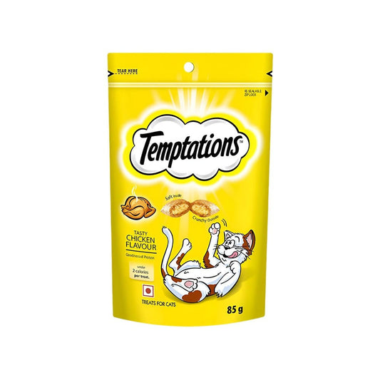 Temptations Tasty Chicken Flavour Cream Filled Crunchy Cat Treat : 85 g