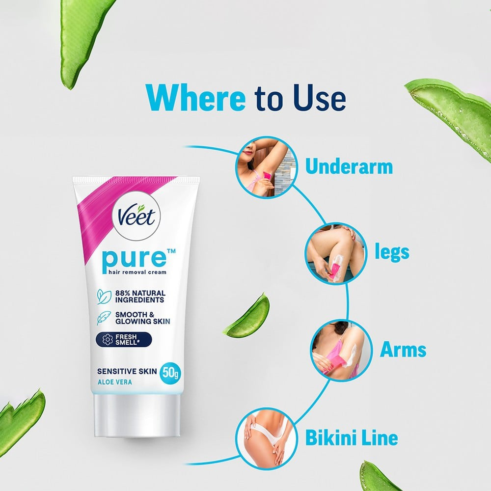Veet Aloe Vera Sensitive Skin Hair Removal Cream : 50 g
