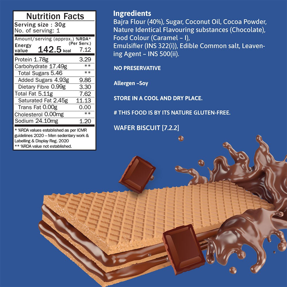 Phab Double Chocolate Millet Wafer : 3 x 30 g