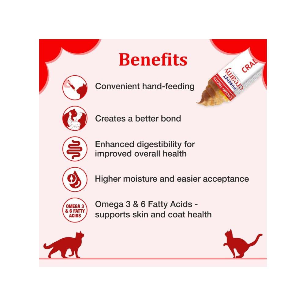 PurePet Lickable Creamy Cat Treat (Crab & Chicken) : 1 pack (5 x 15 g)