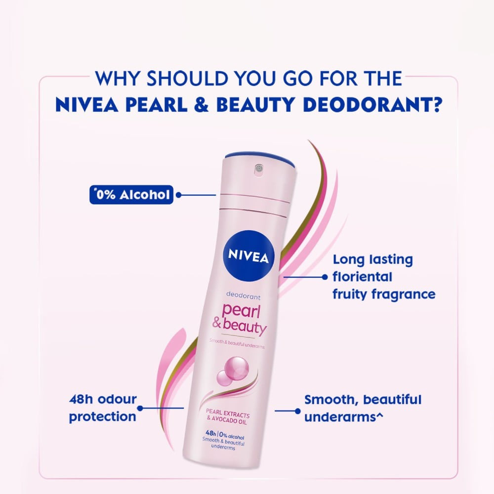 Nivea Pearl & Beauty Women's Deodorant - Pack of 2 : 2 x 150 ml