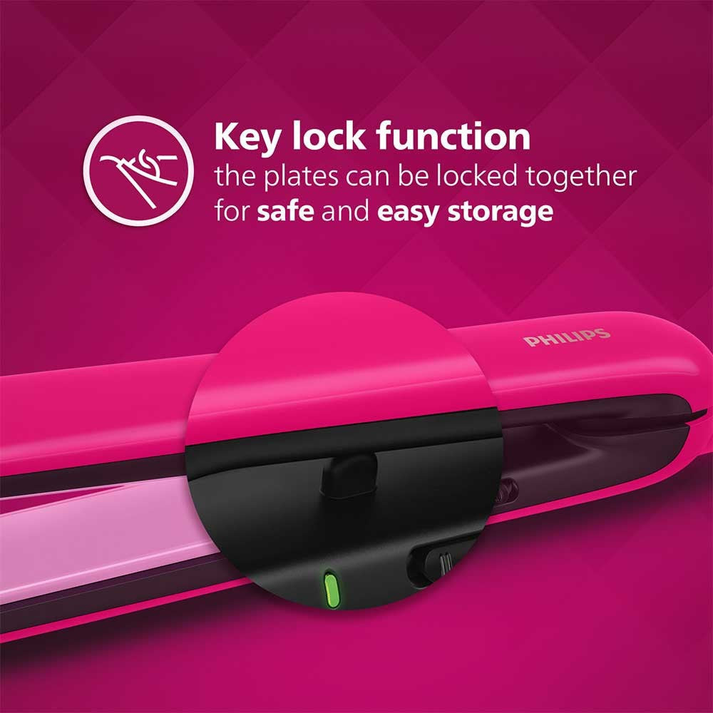 Philips BHS332/00 Titanium Hair Straightener (Ceramic Titanium Plate) (Pink, 50W) : 1 unit