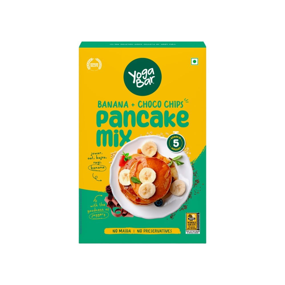 Yoga Bar Banana Choco Chip Pancake Mix (No Maida, No Preservatives) : 150 g