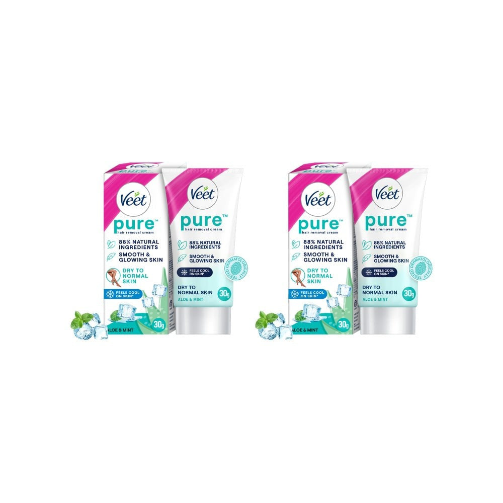 Veet Pure Hair Removal Cream (For Dry Skin) - Pack of 2 : 2 x 30 g