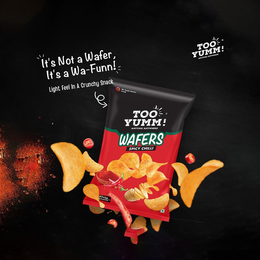 Too Yumm Spicy Chilli Wafers Potato Chips - Pack of 2 : 2 x 82 g