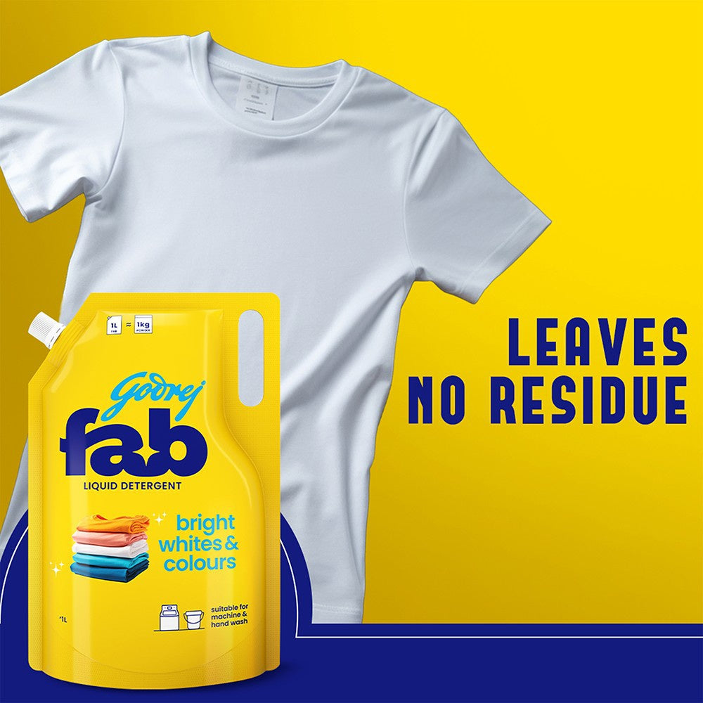 Godrej Fab Liquid Detergent Refill Pouch : 1 ltr