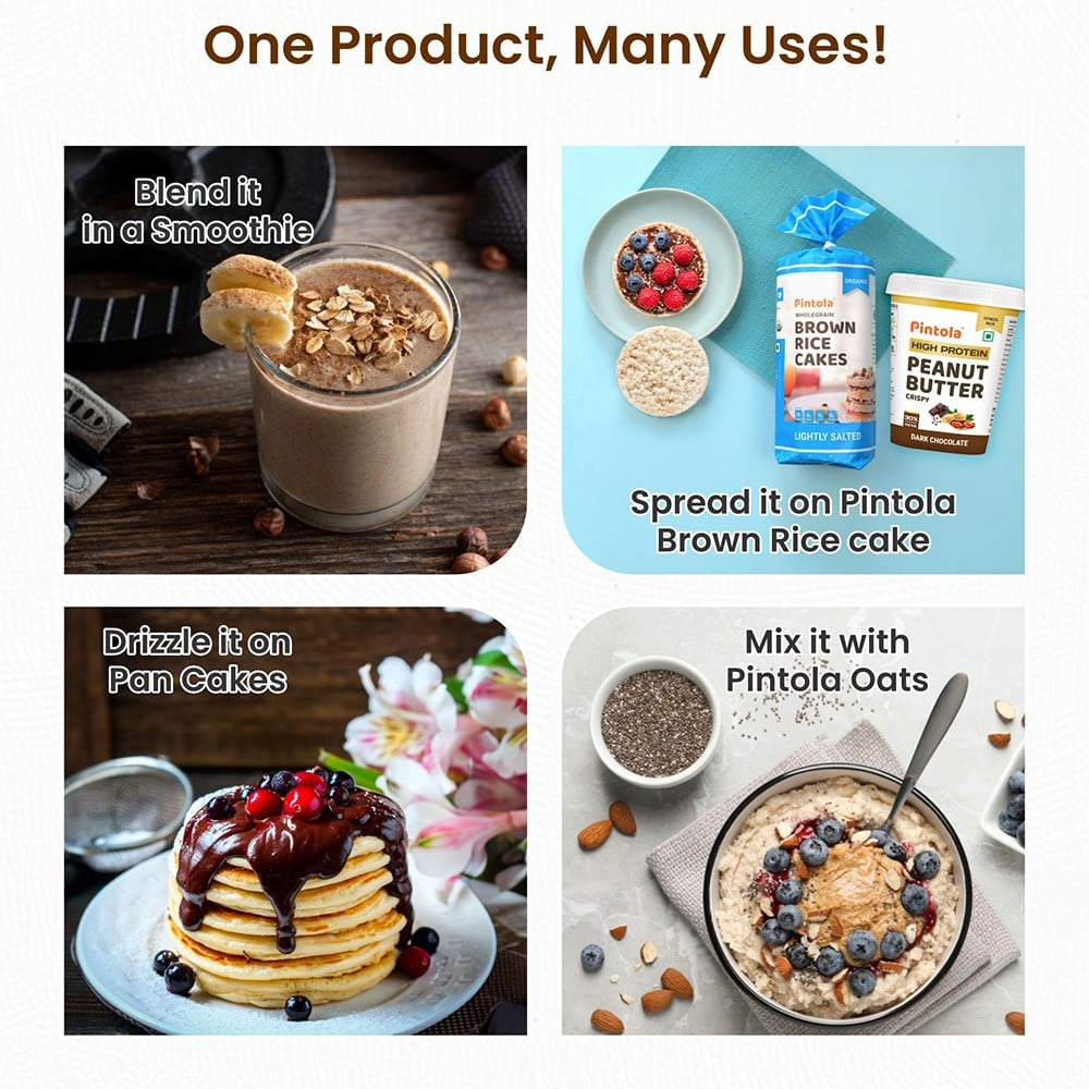 Pintola Dark Chocolate Creamy Peanut Butter (High Protein) - Pack of 2 : 2 x 510 g