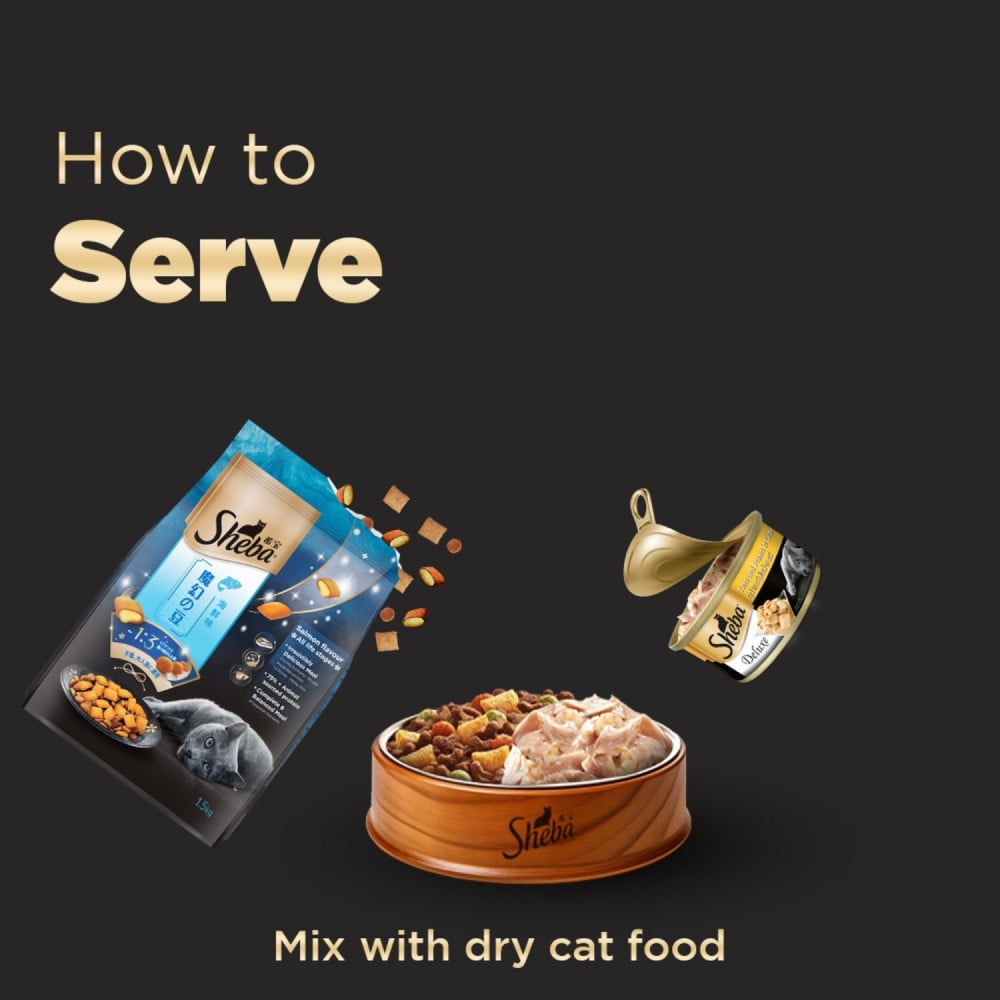 Sheba Deluxe - Tuna Fillets & Whole Prawn in Gravy Wet Cat Food - Pack of 2 : 2 x 85 g