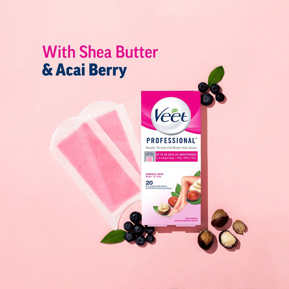 Veet Hair Removal Wax Strips (Normal Skin) : 1 pack (20 strips)