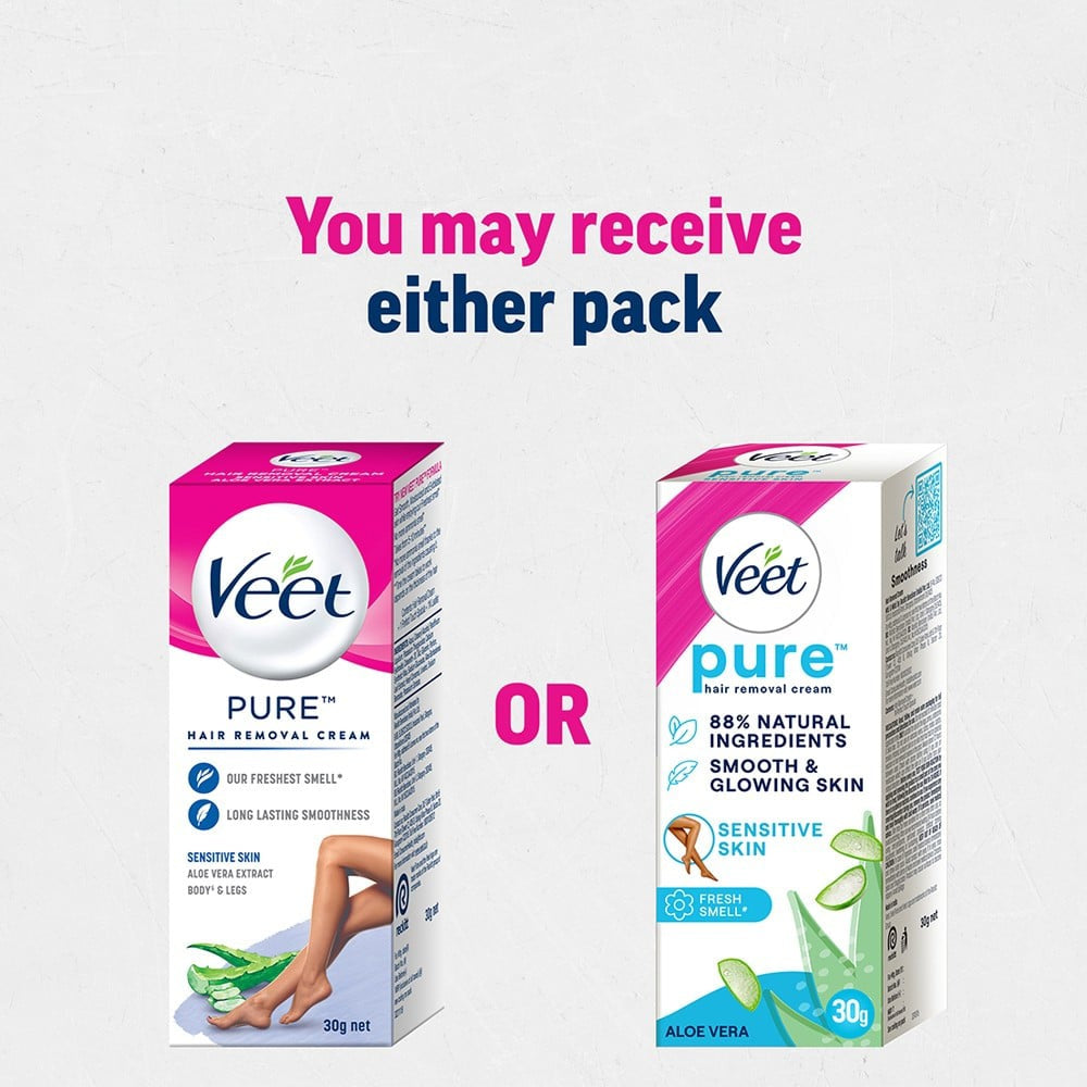 Veet Aloe Vera Sensitive Skin Hair Removal Cream - Pack of 3 : 3 x 30 g
