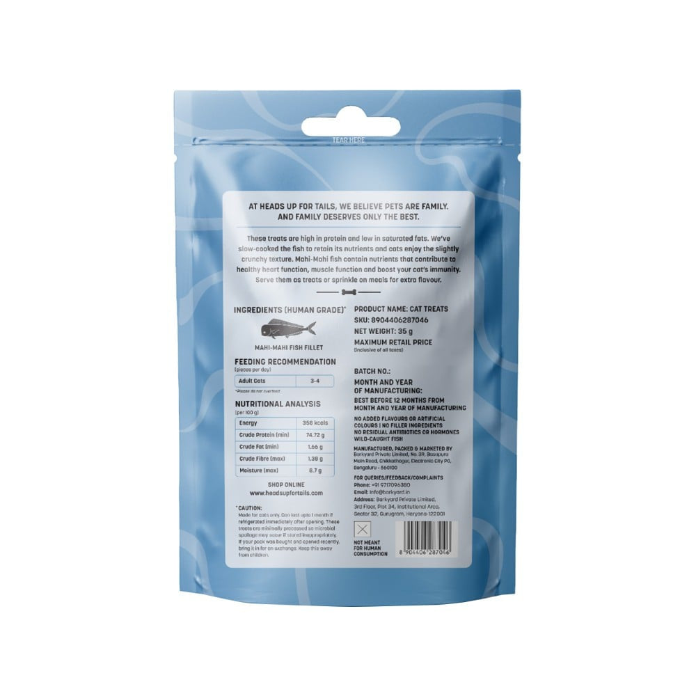 HUFT Mahi Mahi Fish Crunchies Crunchy Cat Treat - Pack of 4 : 4 x 35 g