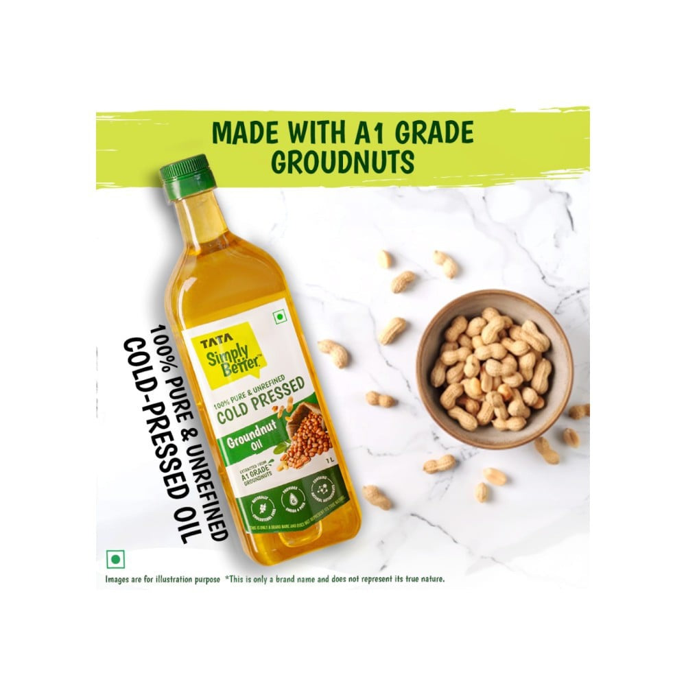 Tata 100% Pure Cold Pressed Groundnut Oil / Peanut Oil : 1 ltr