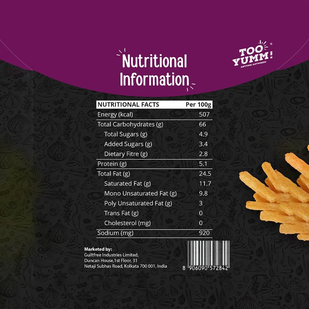 Too Yumm Baked Potato Stix Aloo Chaat Crisps - Pack of 2 : 2 x 70 g