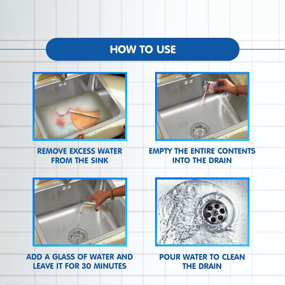 Pidilite D-Klog Drain Cleaners : 1 pack (5 x 40 g)