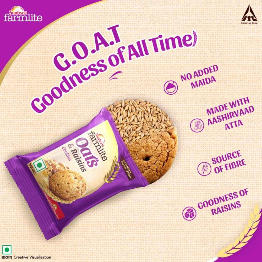 Sunfeast Farmlite Oats with Raisins Cookies : 150 g